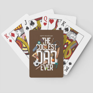 Personalize Modern The Coolest Dad Ever Poker Cards