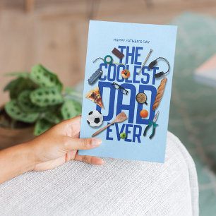 Personalize Modern The Coolest Dad Ever Postcard
