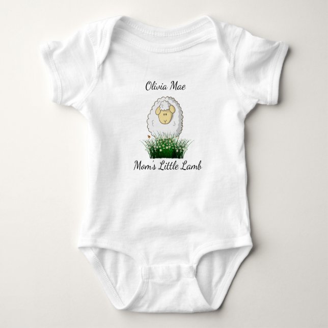 Personalize, "Mom's Little Lamb." Baby Bodysuit (Front)