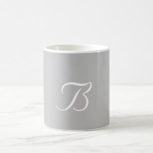 Personalize Monogram B Light Gray Coffee Mug