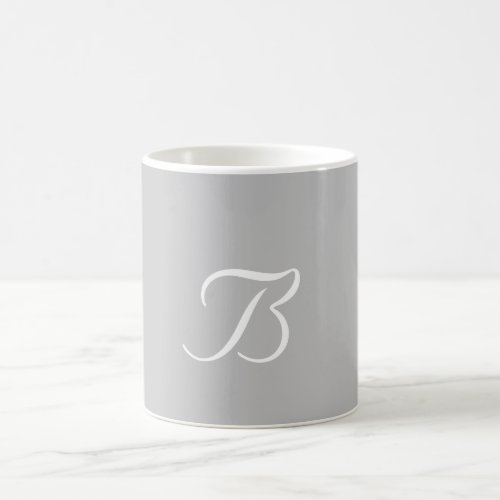 Personalize Monogram B Light Gray  Coffee Mug