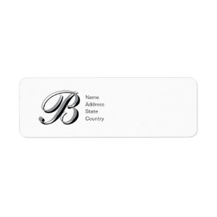 Personalize Monogram B Script Return Address Label