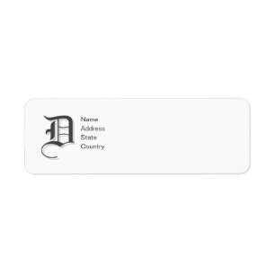 Personalize Monogram D Return Address Label