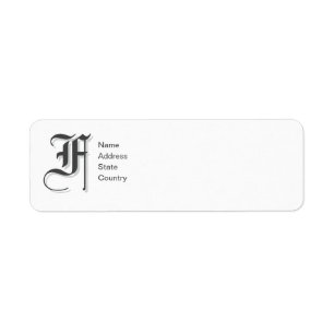 Personalize Monogram F Return Address Label
