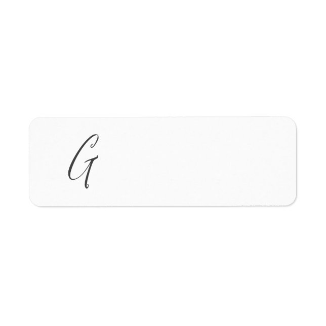Personalize Monogram G Return Address Label (Front)