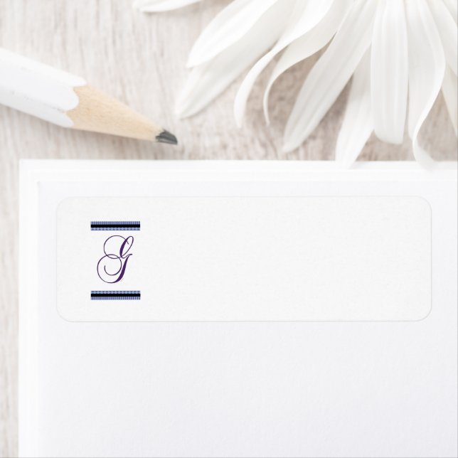Personalize Monogram G Return Address Label (Insitu)