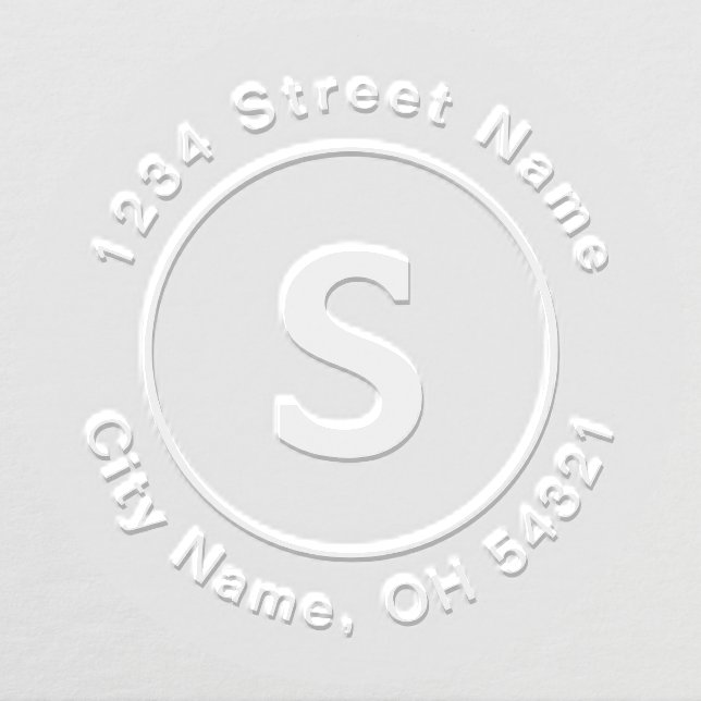 Personalize Monogram Initial Modern Return Address Embosser (Design)