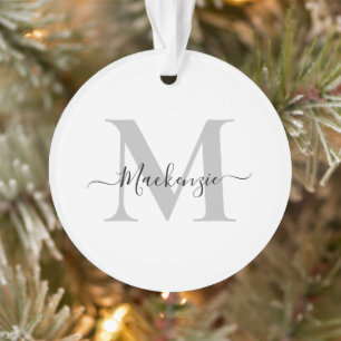 Personalize Monogram Initial Name Acrylic Ornament
