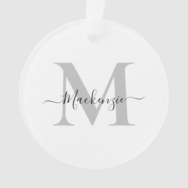 Personalize Monogram Initial Name Acrylic Ornament (Front)