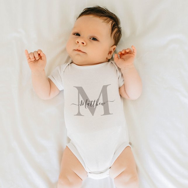 Personalize Monogram Initial Name Baby Bodysuit (Personalize Monogram Initial Name Baby Bodysuit)