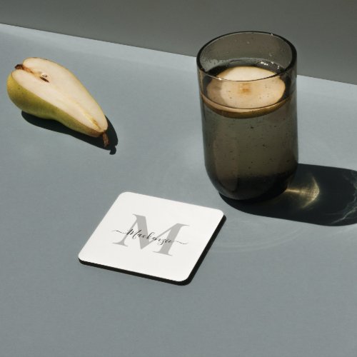 Personalize Monogram Initial Name Beverage Coaster