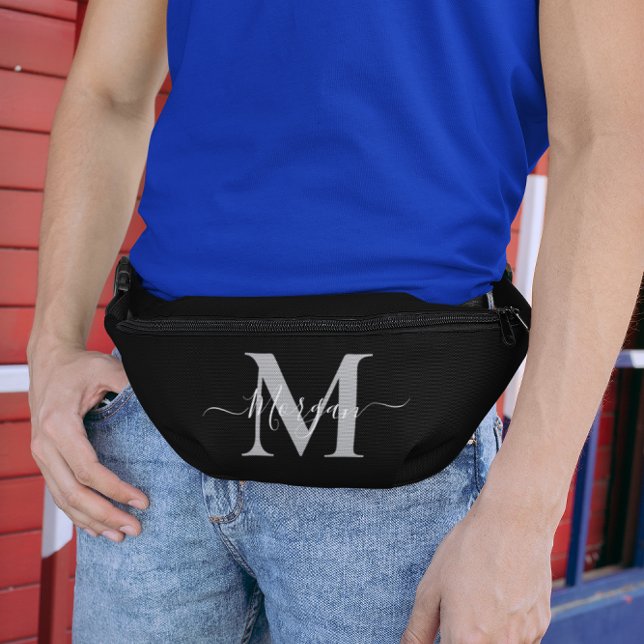Personalize Monogram Initial Name Black Fanny Pack (Personalize Monogram Initial Name Black Fanny Pack)