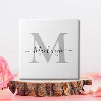 Personalize Monogram Initial Name Ceramic Tile