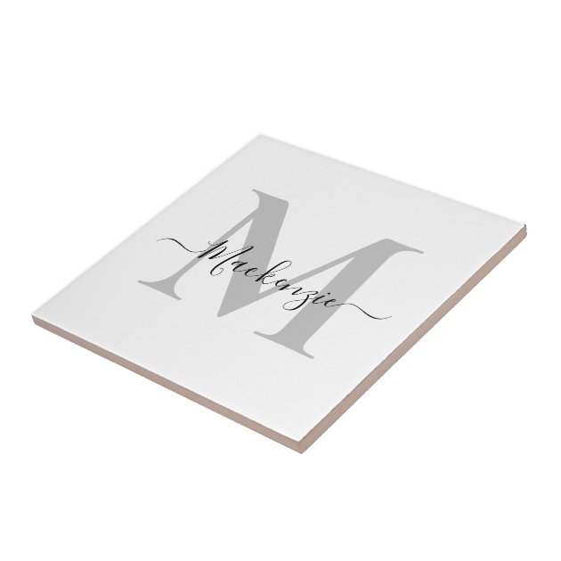 Personalize Monogram Initial Name Ceramic Tile | Zazzle