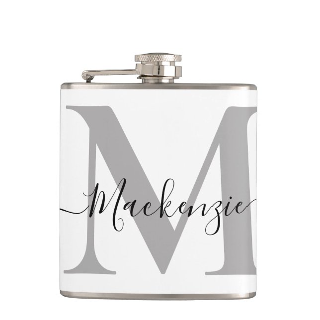 Personalize Monogram Initial Name Flask (Front)
