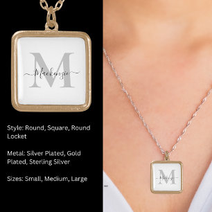 Personalize Monogram Initial Name Gold Plated Necklace
