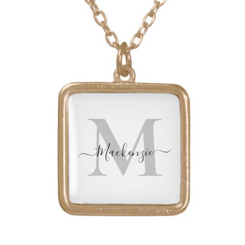 Personalize Monogram Initial Name Gold Plated Necklace