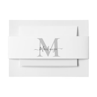 Personalize Monogram Initial Name Invitation Belly Band