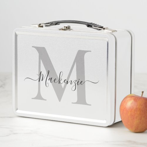 Personalize Monogram Initial Name Metal Lunch Box