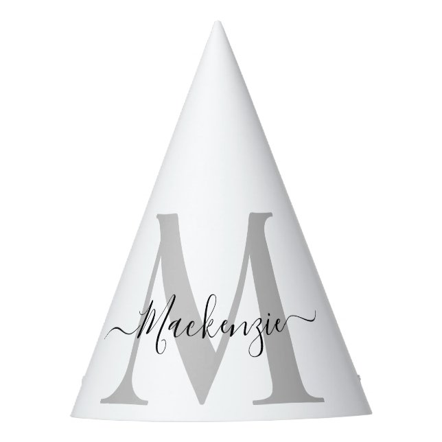 Personalize Monogram Initial Name Party Hat (Front)