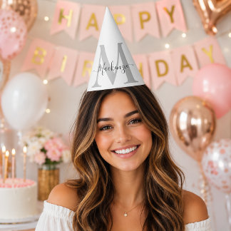 Personalize Monogram Initial Name Party Hat