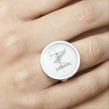Personalize Monogram Initial Name Ring by Sandyspider at Zazzle