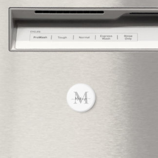 Personalize Monogram Initial Name Round Magnet