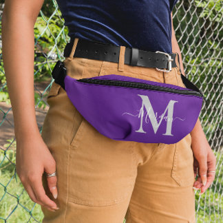Personalize Monogram Initial Name Royal Purple Fanny Pack