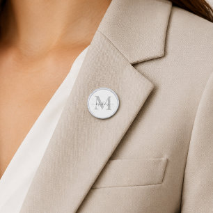Personalize Monogram Initial Name Silver Finish Lapel Pin