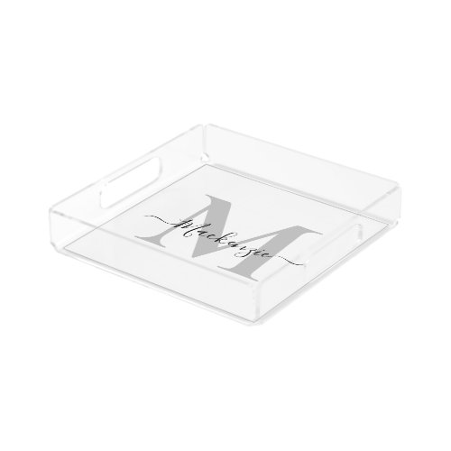 Personalize Monogram Initial Name Square Acrylic Tray