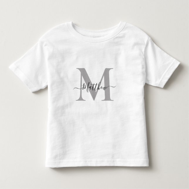 Personalize Monogram Initial Name Toddler T-shirt (Front)