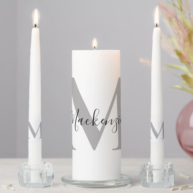 Personalize Monogram Initial Name Unity Candle Set (In Situ)