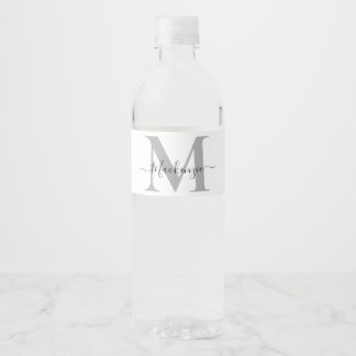 Personalize Monogram Initial Name Water Bottle Label