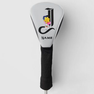 Personalize Monogram J Gray Sport Golf Head Cover