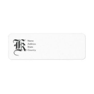 Personalize  Monogram K Return Address Label