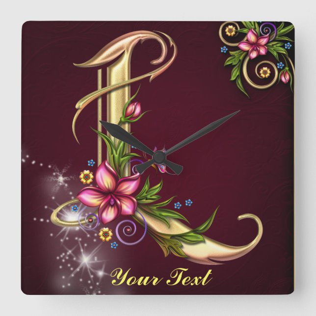 Personalize Monogram L Wall Clock (Front)
