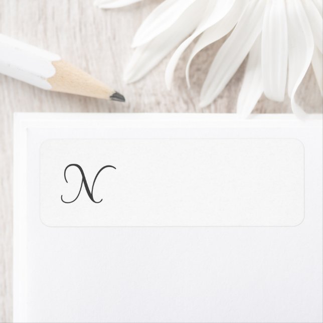 Personalize Monogram N Return Address Label (Insitu)