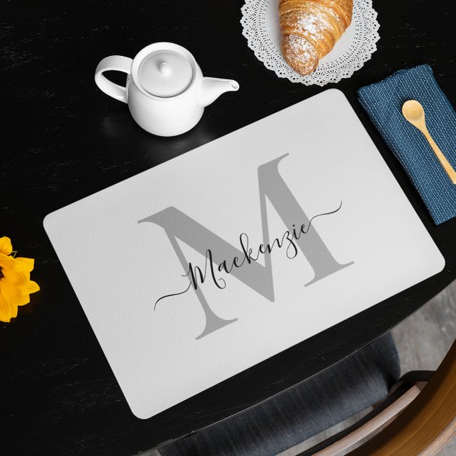 Personalize Monogram Name Add Photo Color Cloth Placemat (Personalize Monogram Name Add Photo Color Cloth Placemat)
