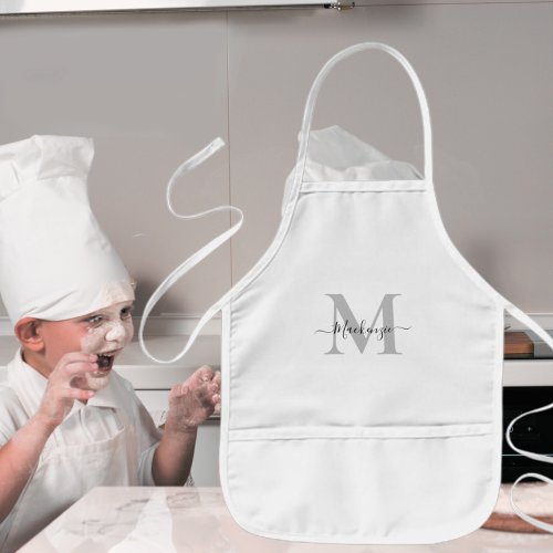 Personalize Monogram Name Add Photo Color Kids Apron