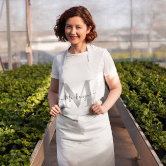 Personalize Monogram Name Add Photo Color Long Apron