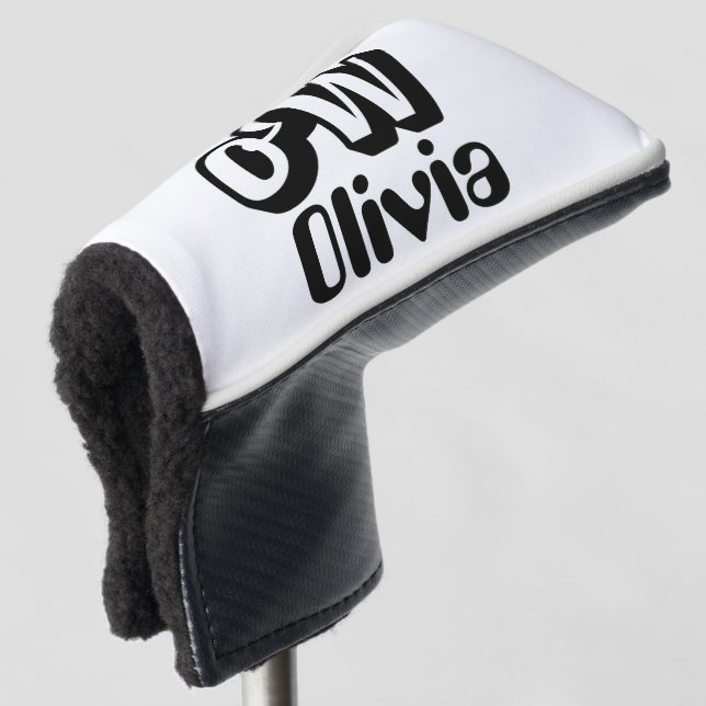 Personalize Monogram Name  Golf Head Cover (3/4 Front)