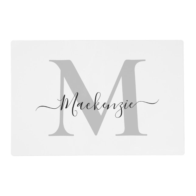 Personalize Monogram & Name Laminated Placemat (Front)