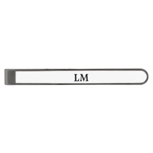 Personalize Monogram Name Quote Gunmetal Finish Ti Tie Bar