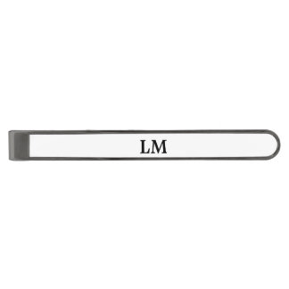 Personalize Monogram Name Quote Gunmetal Finish Ti Tie Bar
