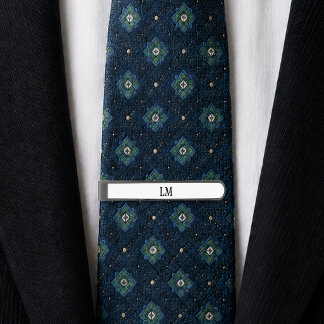 Personalize Monogram Name Quote Gunmetal Finish Tie Bar