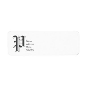 Personalize  Monogram P Return Address Label