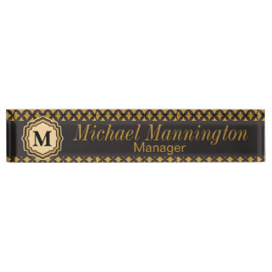 Personalize, Monogram Pattern Name Plate