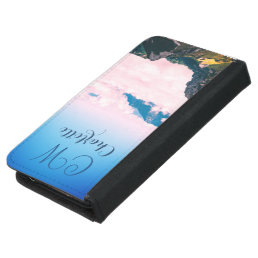 Personalize monogram Pink Clouds Mountains  Samsung Galaxy S5 Wallet Case