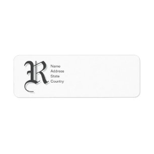 Personalize Monogram R Return Address Label