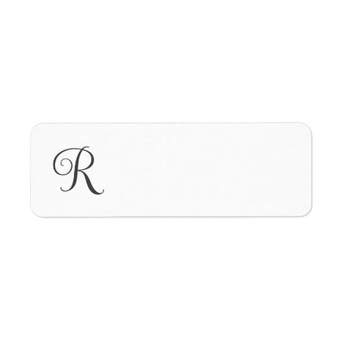 Personalize Monogram R Return Address Label